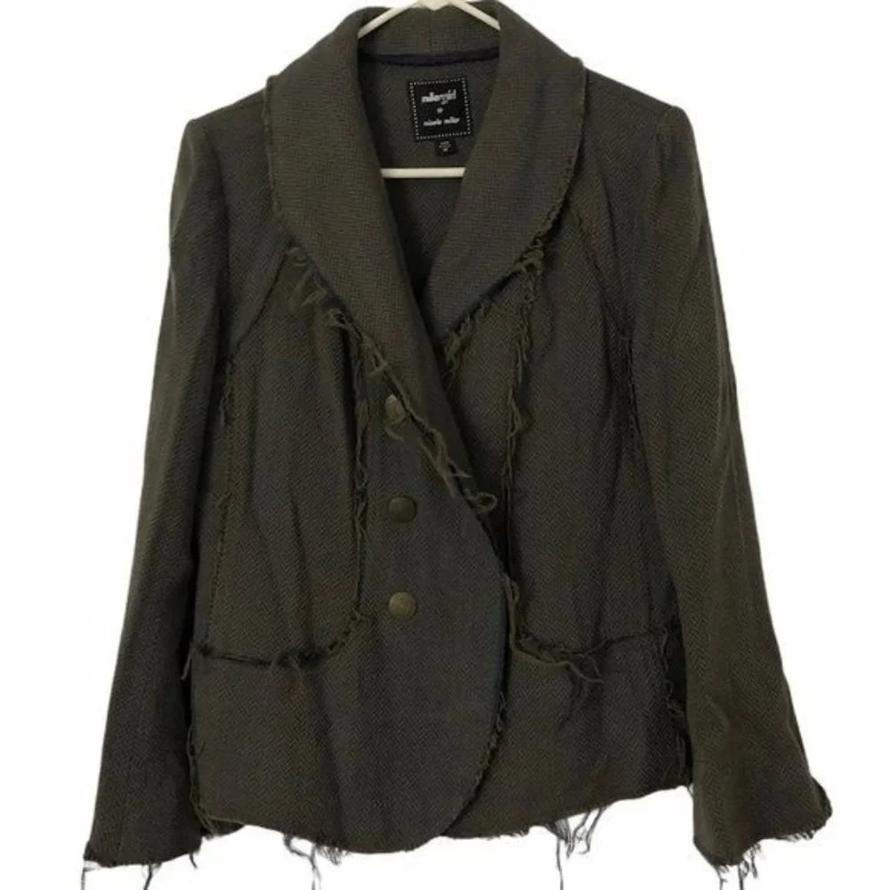 Nicole Miller Raw Edge Jacket Size 10 - Picture 1 of 5